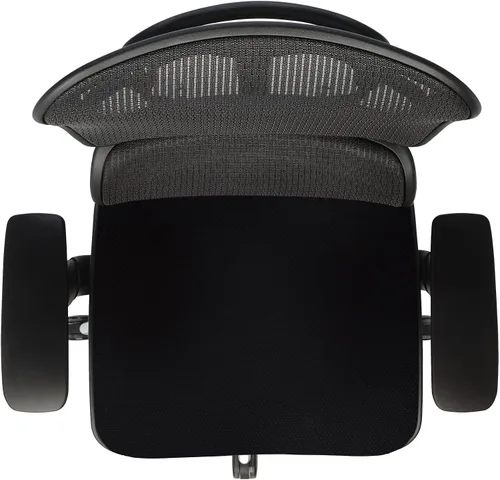 Vista 8 de WorkPro® Serie 12000 - Silla ergonómica de malla y tela con respaldo medio, color negro y negro, compatible con BIFMA