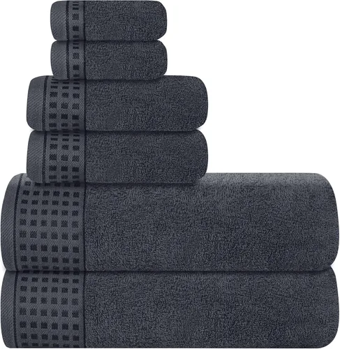 Vista 43 de GLAMBURG Juego de 2 toallas de baño de gran tamaño 100% algodón de 28 x 55 pulgadas, ultra suaves, altamente absorbentes, compactas, de secado