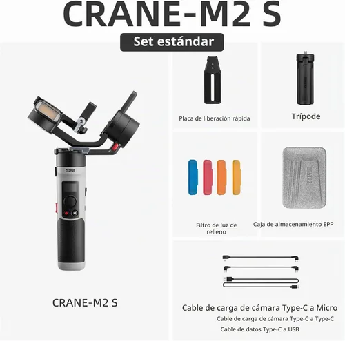 Vista 2 de Zhiyun Estabilizador de grúa cardán M2S