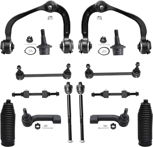 Vista 139 de Detroit Axle - Kit de suspensión delantera de 16 piezas para Chrysler 300 Dodge Challenger Charger 2011 2012 2013 2014, 6 brazos de control superior