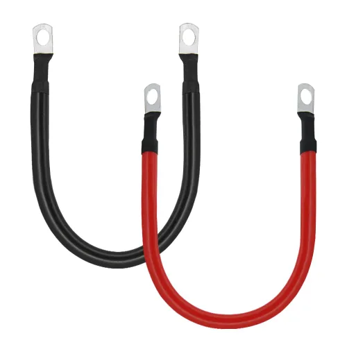 Cable de batería de 2 AWG 2 Calibre de cobre puro Cables inversores de batería con lengüetas de 5/16 pulgadas en ambos extremos Juego de cables para