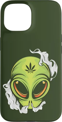 Vista 6 de Alien UFO Cannabis Marijuana Weed Hemp THC Ganja Gift Case for iPhone 17