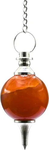 Vista 13 de Amazing Gemstone Péndulo de bola de cristal de amatista para adivinación, collar de péndulo de radiestesia con cadena y cuentas de cuarzo