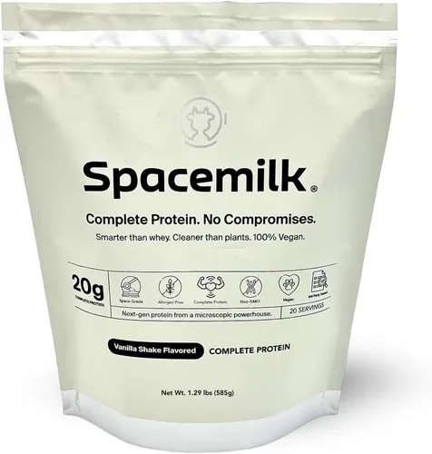 Vista 8 de Spacemilk Chocolate Mousse - Proteína vegana en polvo, 0.71 onzas de proteína completa, PDCAAS 1.0, cero azúcar, sin alérgenos, sin lácteos, sin
