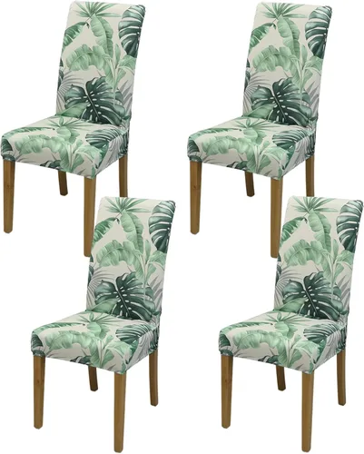 Vista 108 de Fundas para Sillas de Comedor, Juego de Fundas para Sillas de Comedor de 4 Piezas, Fundas Elásticas para Sillas de Cocina, Fundas para Sillas