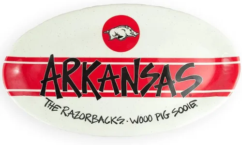 Magnolia Lane Arkansas Razorbacks - Plato ovalado de melamina de alta resistencia de 12 pulgadas para fiesta en el estacionamiento, barbacoas, junto