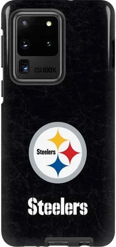 Skinit Pro Phone Case Compatible with Galaxy S20 Ultra 5G - Officially Licensed NFL Pittsburgh Steelers Distressed Design