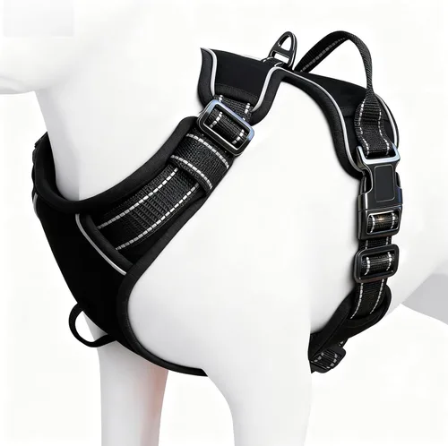 Vista 73 de Arnés para perro sin tirones, chaleco reflectante ajustable y acolchado para mascotas con asa de fácil control, fácil de llevar con nudo elegante