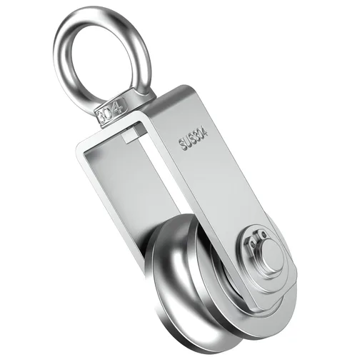 Bloque de polea giratoria tipo U, poleas de acero inoxidable 304 para elevación de cable de cuerda de alambre, parte de equipo de gimnasio DIY,