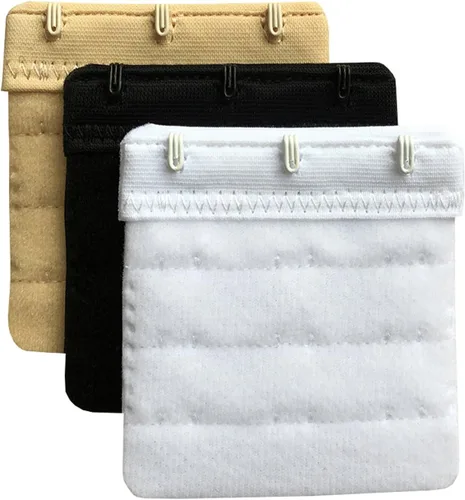 Vista 3 de Paquete de 3 extensores de brasier de 3 ganchos suaves y cómodos para mujer, 2.4 x 2.3 pulgadas