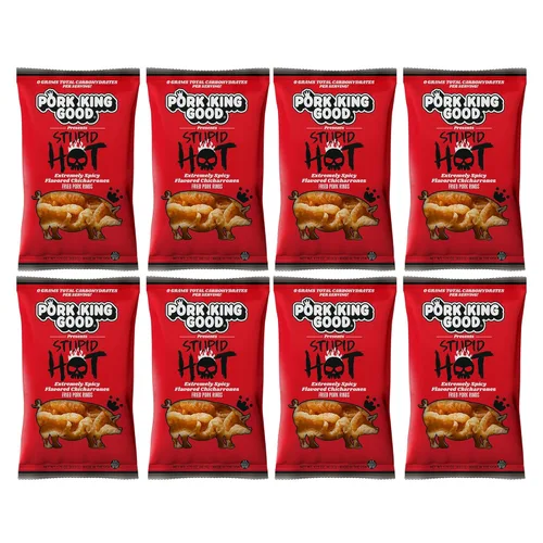 Vista 8 de Pork King Good Chicharrones de cerdo (Chicharrones) (Queso Cheddar Blanco, 4 Pack)