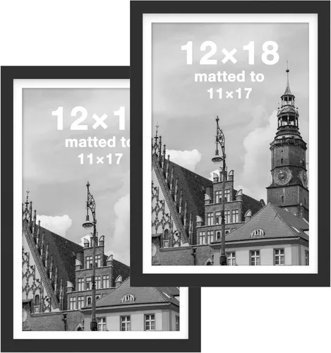 Vista 35 de FrameWorks Marcos de fotos clásicos de madera de 5 x 7 a 4 x 6 con vidrio templado, color negro, paquete de 2