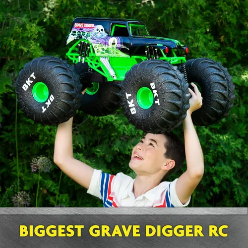 Vista 3 de Monster Jam, Camión monstruo oficial Mega Grave Digger todo terreno, más de Mega Grave Digger (V2)