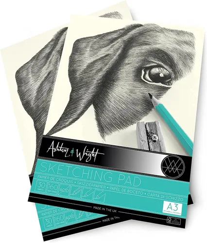 Ashton and Wright - Bloc de dibujo clásico marfil A4 "8.3 x 11.7" - Papel de 5.64 oz/m² - 30 hojas - Paquete de 2