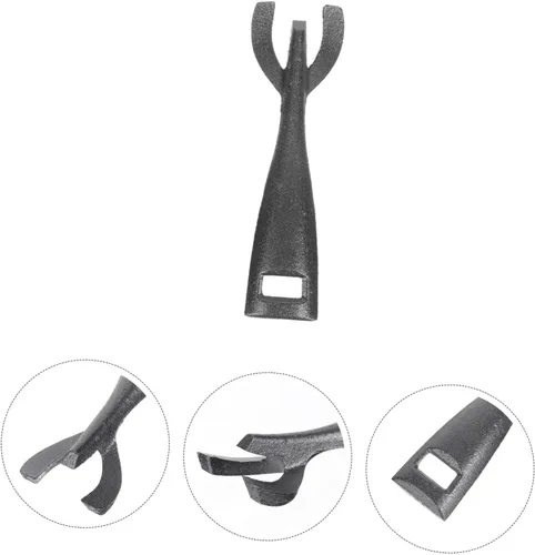 Vista 8 de Pinzas de hierro fundido Teppanyaki para barbacoa para placa de barbacoa, clips para asar y suministros para asar a la parrilla, bordes lisos