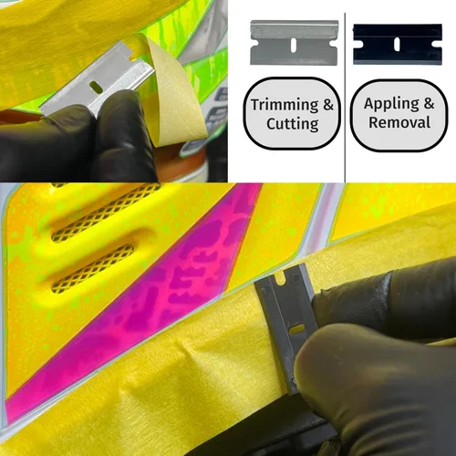 Vista 2 de LiME LiNE Cuchillas de afeitar de un solo filo, grado automotriz, acero inoxidable, paquete de 10