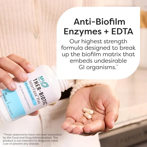 Vista 2 de Klaire Labs SFI Health Interfase Plus - Combinación de enzimas para interrumpir la matriz de biopelícula + EDTA - Sistema gastrointestinal, flora