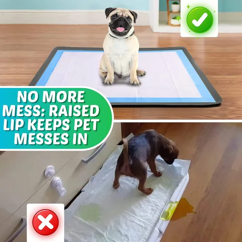 Vista 2 de TidyFriend - Bandeja para orina de perro de 28 x 34 pulgadas, agarre estable, bordes elevados, superficie de silicona de limpieza rápida, soporte
