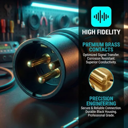 Vista 7 de 10 pares DMX XLR 3 Pin Macho/Hembra Audio Mic Snake Plug Audio Micrófono Cable Conector, Carcasa Negra