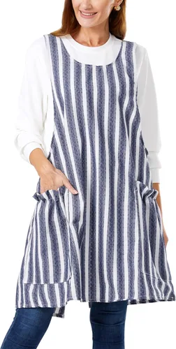 Vista 51 de APRONNER Delantales ajustables con espalda cruzada para mujer con bolsillos de algodón y lino para cocinar y hornear