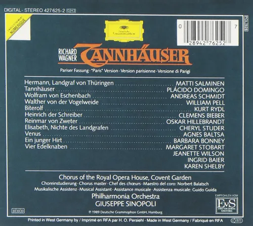 Vista 2 de Wagner: Tannhäuser ~ Domingo, Studer, Baltsa, Salminen, A. Schmidt; Sinopoli