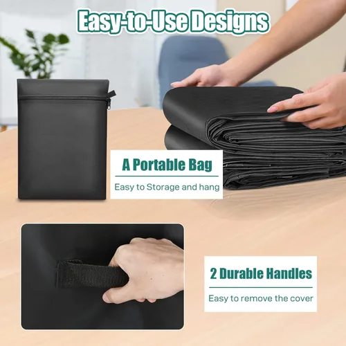 Vista 6 de GARPROVM Fundas rectangulares impermeables para muebles de patio al aire libre, juego de fundas rectangulares con material 600D mejorado, 4 hebillas