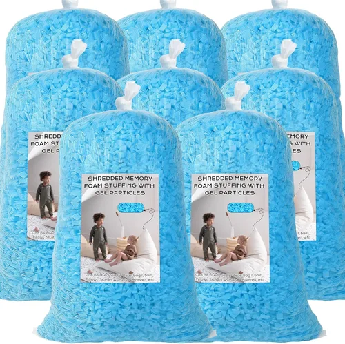 Vista 12 de Relleno de Puf, Relleno de Espuma Viscoelástica Triturada de 30 Libras, Relleno de Silla de Puf, Inserto de Recarga para Puf, Relleno para Saco