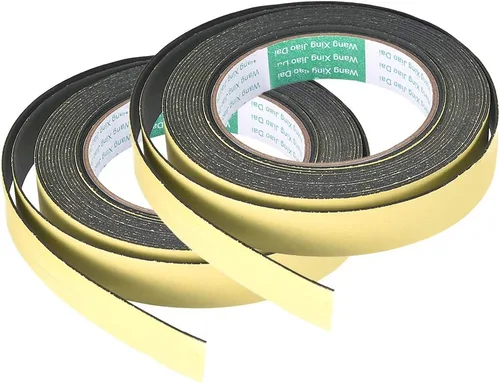 Vista 14 de uxcell Cinta de espuma adhesiva de 5 mm de ancho y 2 mm de grosor, 5 m/16.4 pies de largo, tira de sellado autoadhesiva para aislar puertas