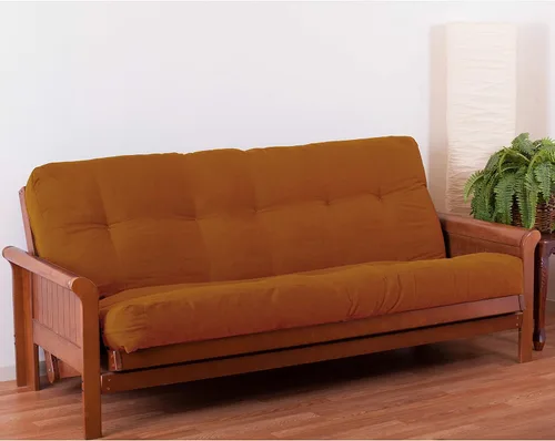 Vista 94 de Blazing Needles Renewal - Colchón futón de sarga de 8 pulgadas, individual, color borgoña