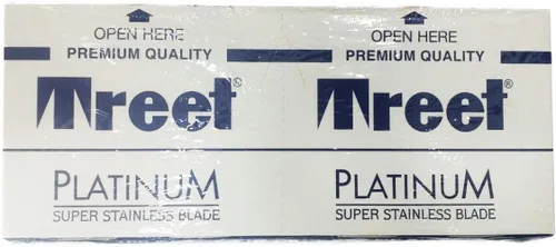 Treet Cuchillas de afeitar Platinum Super Stainless de doble filo, (100 cuchillas)