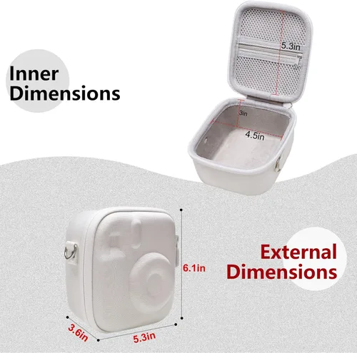 Vista 3 de LTGEM Funda Compatible con Cámara Instantánea Fujifilm Instax Mini 12/11 / 10/9 / 8/7 / 7+ y FUJIFILM Instax Mini Instant Flim con Correa