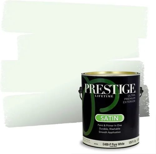 Vista 107 de PRESTIGE Pintura exterior e imprimación en uno, aloe, plano, 1 galón