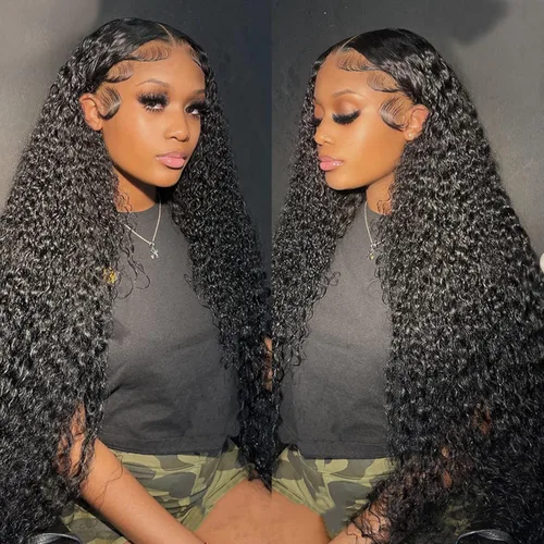 Vista 10 de Ali Pearl Peluca de cabello humano ondulado con encaje frontal de 13 x 6 pulgadas, prearrancado para mujeres negras, parte larga y profunda, sin