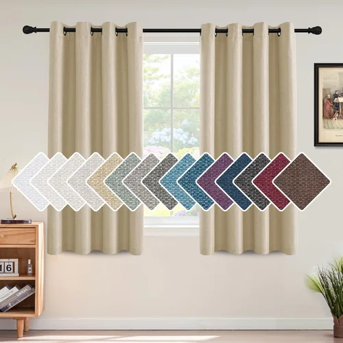 Vista 38 de H.VERSAILTEX Cortina de lino para oscurecer la habitación para dormitorio/sala de estar, cortinas opacas extra anchas de 100 x 84 pulgadas