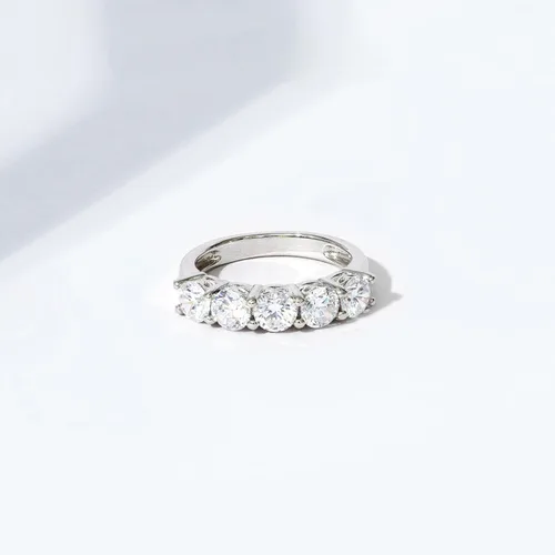 Vista 3 de Tienda Collection Sterling Silver Five-Stone Ring set with Round Cut Infinite Elements Cubic Zirconia