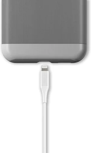 Vista 4 de Yaxa Basics Cable de carga USB-A a Lightning ABS con certificación Mfi para iPhone de Apple, iPad, 6 pies, blanco, 1 paquete