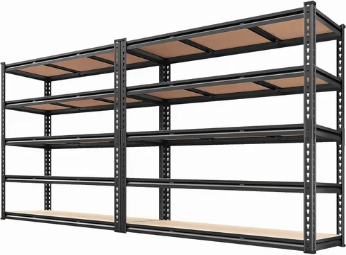 Vista 12 de REIBII Estantería de garaje de 48" de ancho, estantes de almacenamiento de 3020LBS, estantes de 5 niveles, estante resistente para garaje ajustable