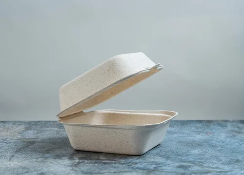 Vista 2 de Green Wave Ovation OV-B066 - Contenedor de alimentos de 1 compartimiento de 6 x 6 x 3 pulgadas, 1 compartimento, bagazo de aspecto de mármol