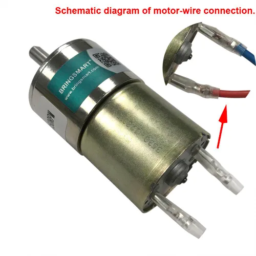 Vista 4 de Bringsmart Micro DC 12V 5rpm Motor de Engranajes con Soporte Eje de Salida Céntrico Motor de Engranajes Caja de Cambios de 37mm de Diámetro Motor