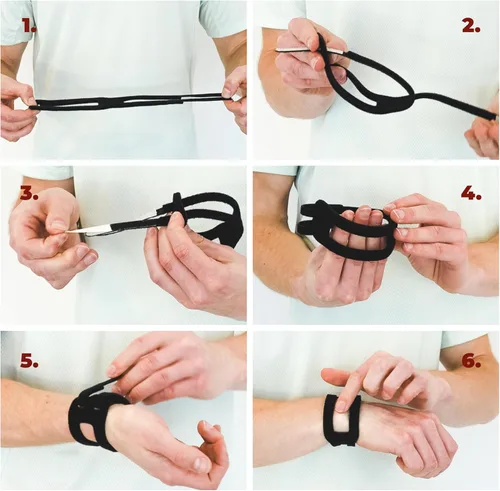 Vista 7 de WristWidgetTM, patentado, banda ajustable de muñeca banda para TFCC, triangular para daños del fibro cartílago de la muñeca, dolor de muñeca ulnar