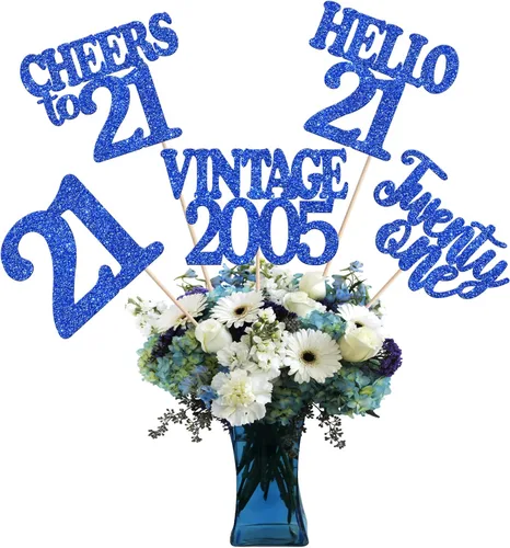 Vista 60 de 15 piezas de centro de mesa de feliz cumpleaños número 10 palos de diez dígitos dobles vintage 2015 centros de mesa de flores palos saludos a 10