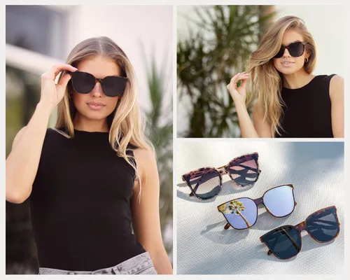 Vista 5 de WearMe Pro - Gafas de sol grandes para mujer, marco de gran tamaño, lente polarizada, estilo cuadrado de moda, Negro (Tortoise Frame / Black Lens)