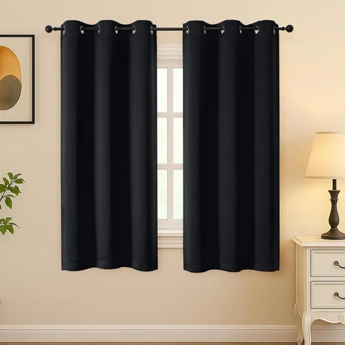 Vista 66 de Simplebrand Juego de 2 paneles de cenefa aguamarina para ventana de cocina de 14 pulgadas de largo, cortinas de oscurecimiento de habitación