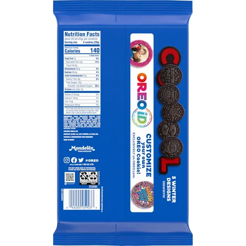 Vista 15 de OREO Galletas de sándwich de chocolate en crema roja edición limitada galletas navideñas 125 libras