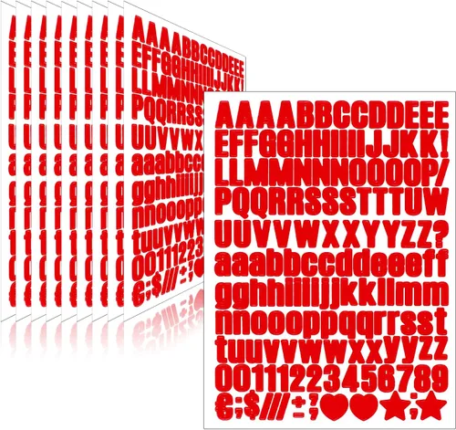 Vista 58 de Calcomanías de letras, 288 piezas, 18 hojas, vinilo autoadhesivo, impermeable, números de buzón, alfabeto para buzón, ventana, puerta, letrero, Negro