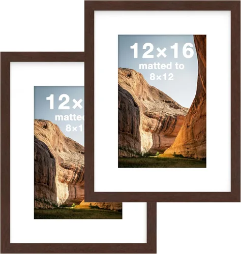 Vista 40 de FrameWorks Marcos de fotos clásicos de madera de 5 x 7 a 4 x 6 con vidrio templado, color negro, paquete de 2