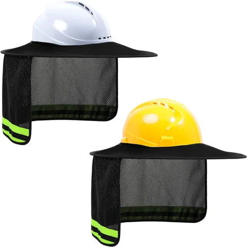 Vista 6 de TCCFCCT Parasol para sombrero duro, escudo de cuello de ala completa, 2 paquetes, casco duro no incluido