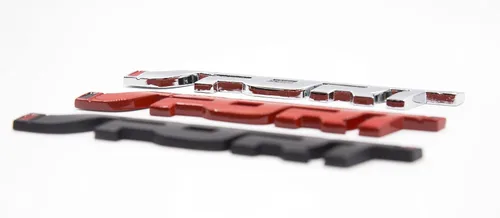 Vista 3 de 2 calcomanías deportivas 3D de metal para guardabarros laterales, para maletero, automóvil, motocicleta (negro mate)