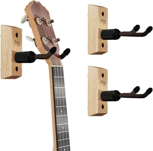 Vista 3 de Soporte de montaje en pared para ukelele String Swing para mandolina, ukelele de concierto, piña, soprano, tenor y barítono. Kit alternativo
