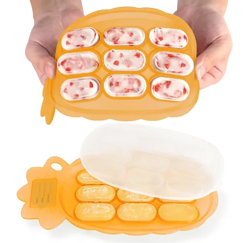 haakaa Bandeja de silicona para congelador, molde de paletas de dentición de leche materna, bandeja para alimentador de alimentos para bebés,